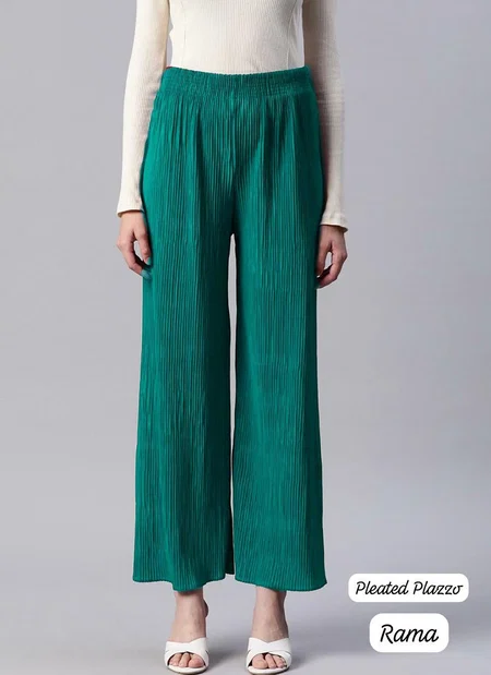 Tew Heavy Lycra Pleated Elastic Waist Plazo Wholesale Market In Surat